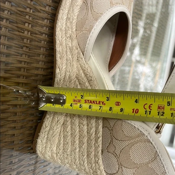 Coach Cream Espadrille Wedge Sandals with Ankle Strap - Picture 3 of 4